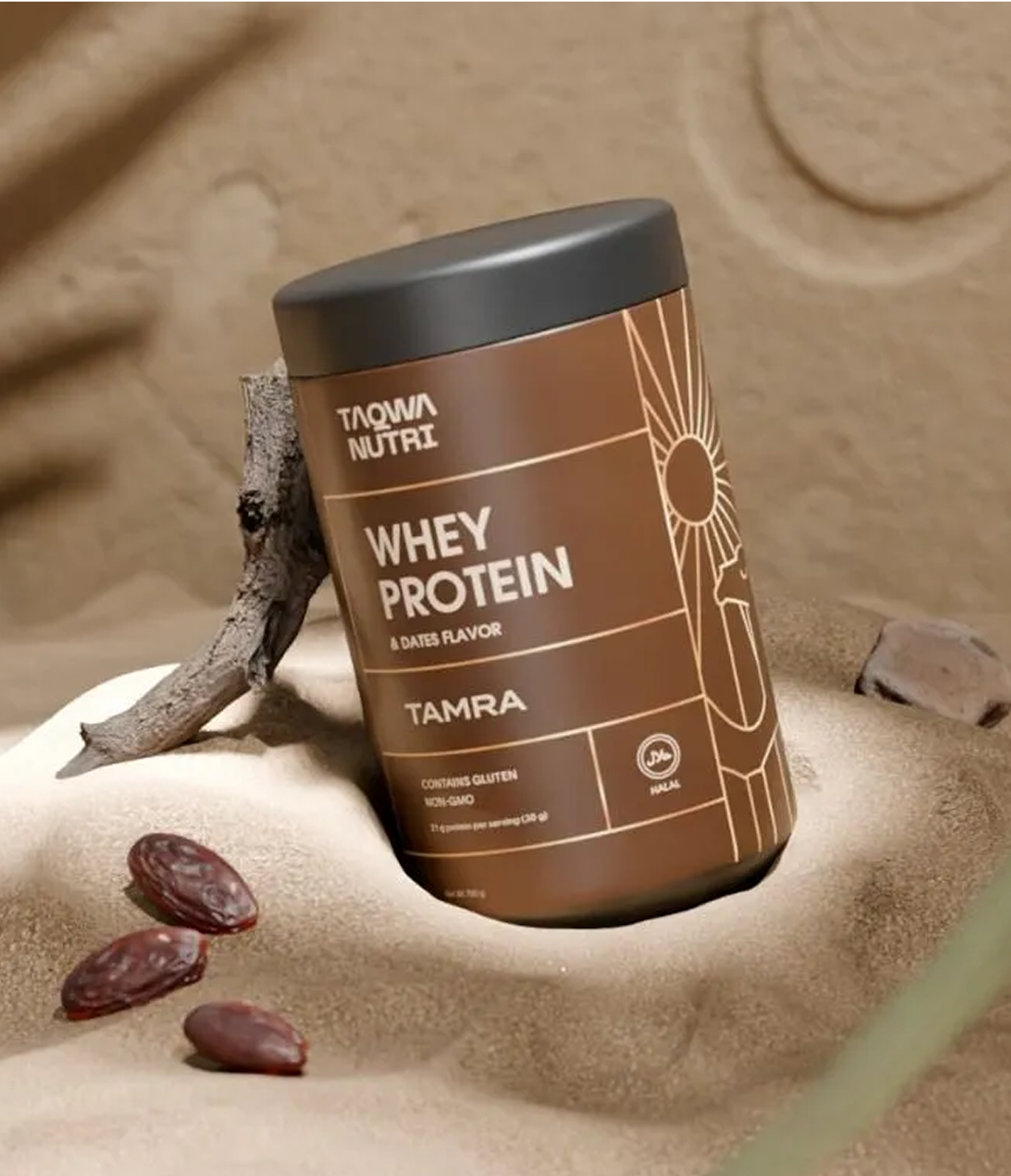 Taqwa Nutri Halal Whey Protein – Date Flavour (30g per serving)